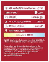 Avide Λάμπα LED Σποτ Αλουμίνιο + Πλαστικό 7W GU10 Θερμό 2700K